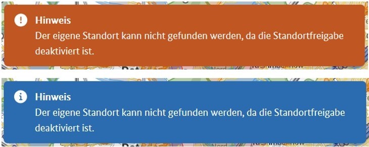 Meldung: Standortfreigabe ist deaktiviert