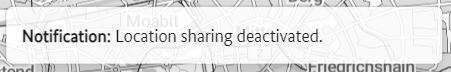 Notice box: Location sharing is deactivated