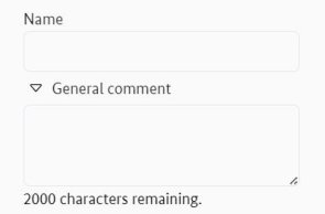 Part of the "Operational volumes" menu with the input fields for "Name" and "General comment"